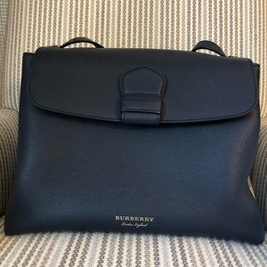 Burberry medium grainy house check leather tote shoulder bag.
